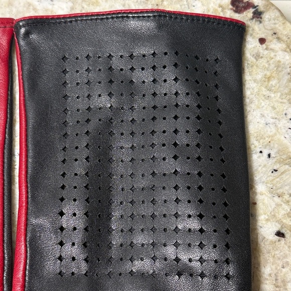 ECHO Black and Red Perforated Soft Buttery Leather Riding Gloves Size XL - Picture 14 of 16